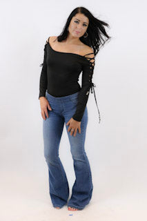 Mad Max Style Lace Up Fringe Top