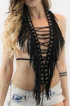 Feather Torn Leather Choker