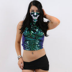 Skull Rave Mask With Matching Tank - burningbabeclothingco