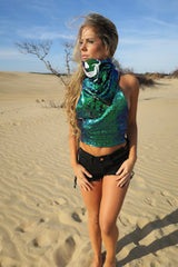 Skull Rave Mask With Matching Tank - burningbabeclothingco