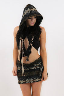 Mad Max Style Lace Up Fringe Top