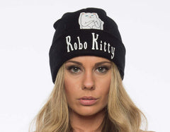Robo Kitty Slouchy Hat - burningbabeclothingco