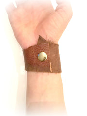 Handmade Torn Leather Cuff - burningbabeclothingco